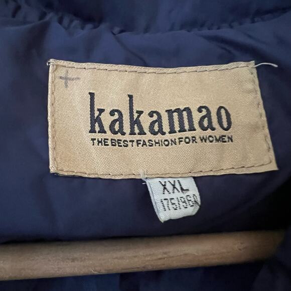 Kakamao Vintage Navy Blue Puffer Jacket Size M - Picture 5 of 5